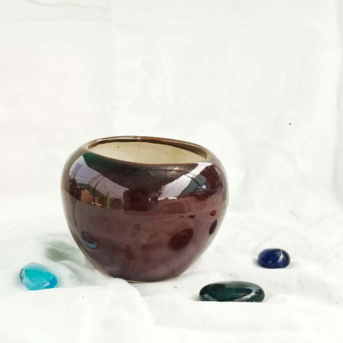 Apple ceramic bot brown. apple ceramic pot