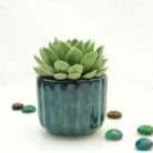 azure ripple ceramic pot